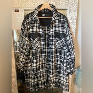 Zara Monochrome Textured Jacket